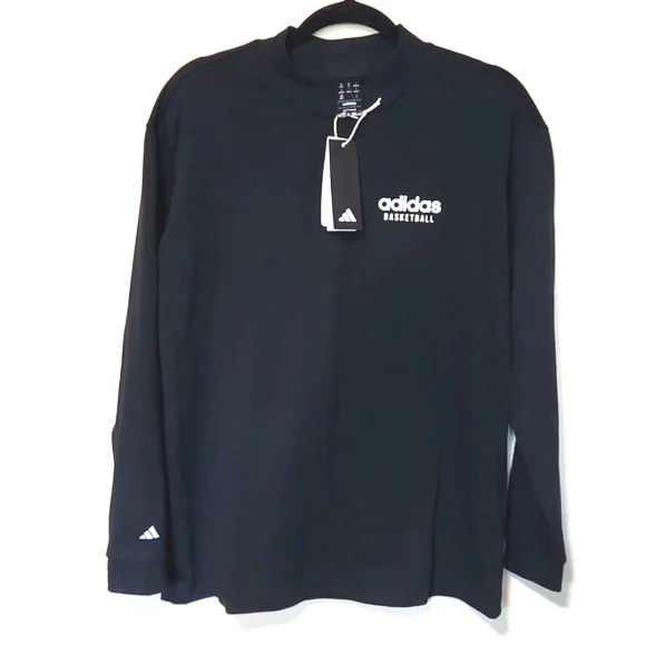 NWT Adidas Basketball Long Sleeve Tee Shirt Black Women's XS - Picture 11 of 11